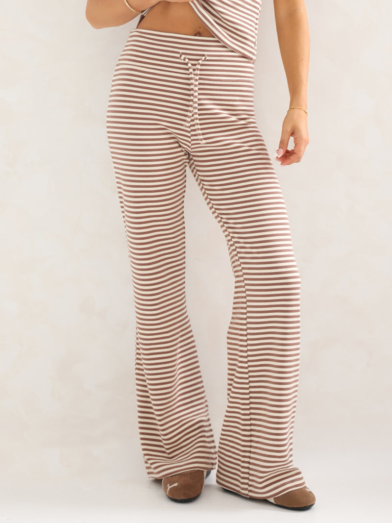 Siena Stripe Trousers - Brauner Streifen