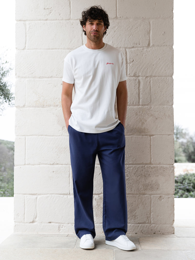 *UNRELEASED* 4469 Vlaslinnen herenbroek - Marineblauw