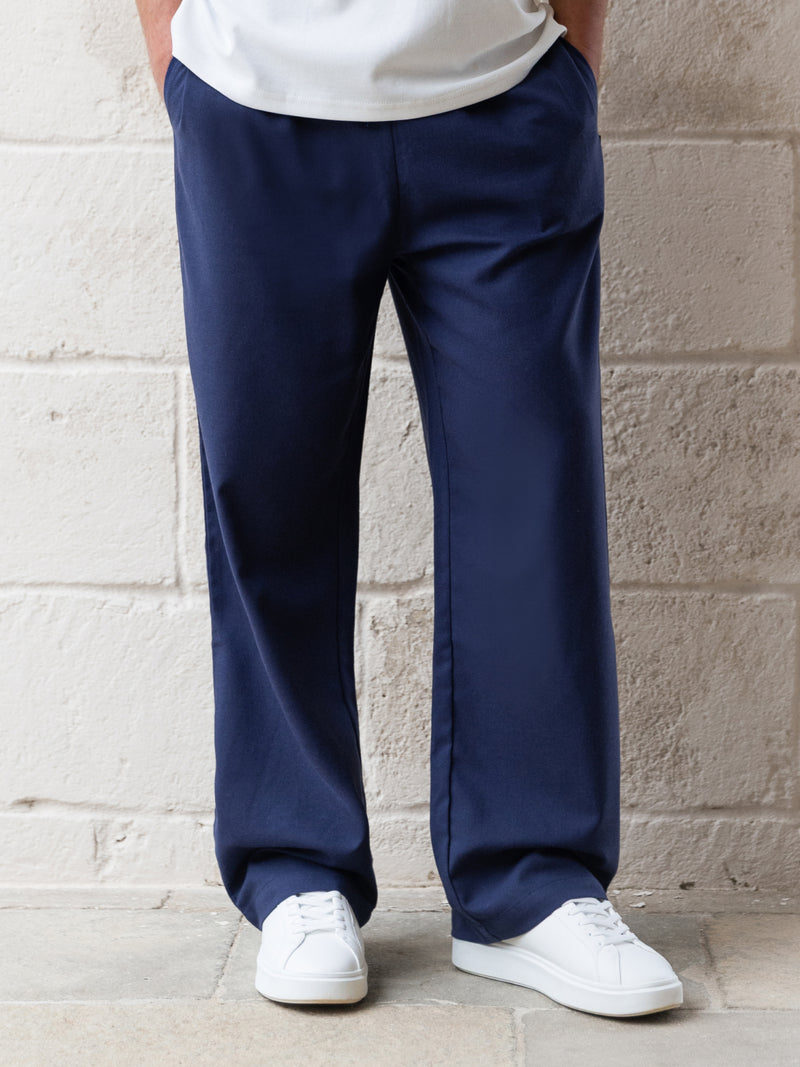 *UNRELEASED* 4469 Vlaslinnen herenbroek - Marineblauw