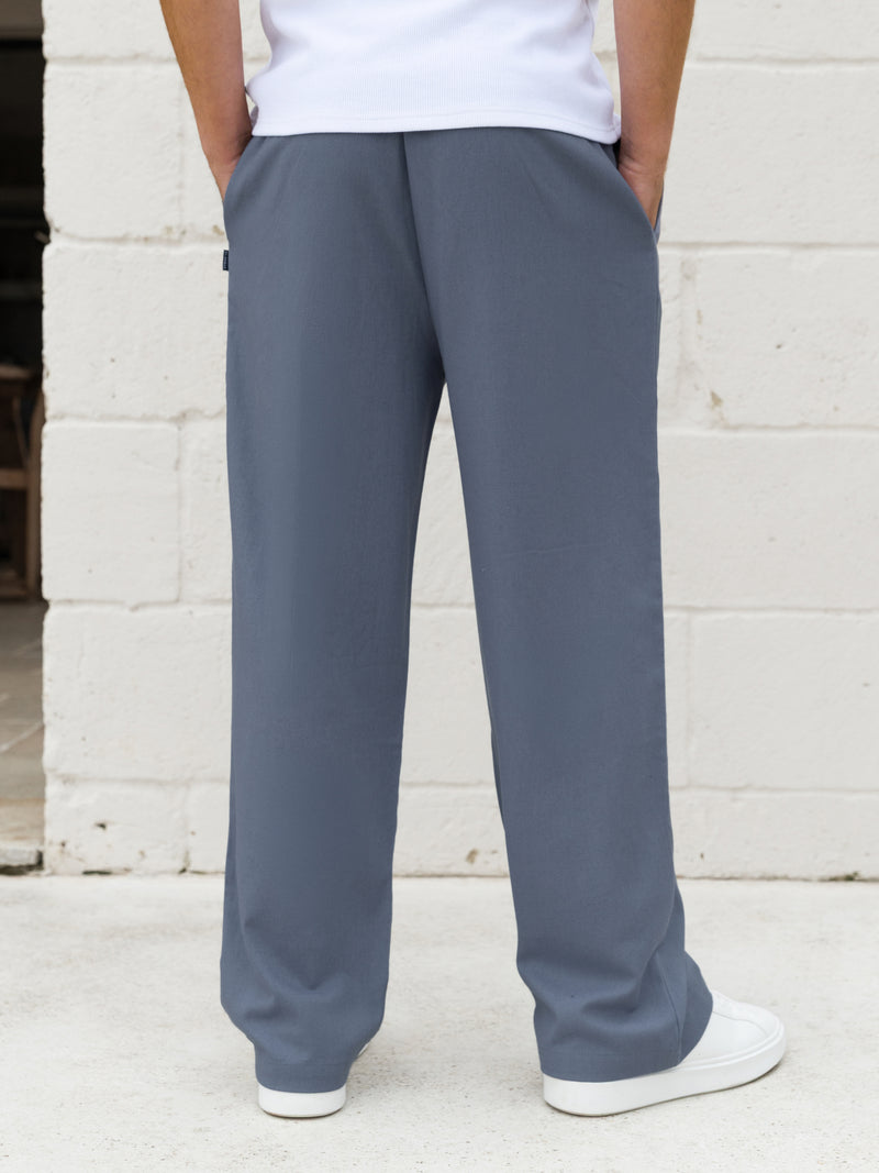 *UNRELEASED* 4469 Vlaslinnen herenbroek - Blauw