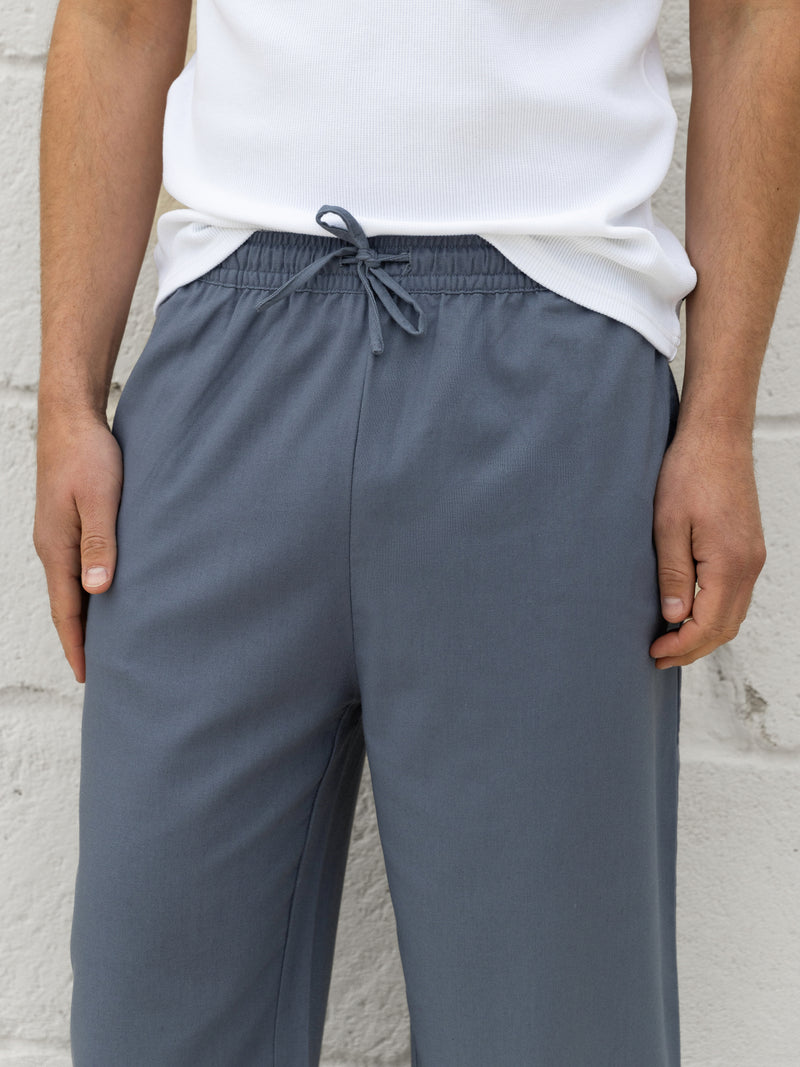 *UNRELEASED* 4469 Vlaslinnen herenbroek - Blauw