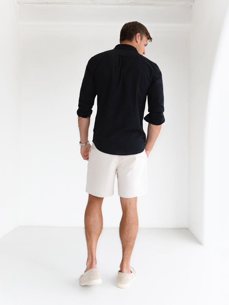 Rowan Long Sleeve Cotton Shirt - Schwarz