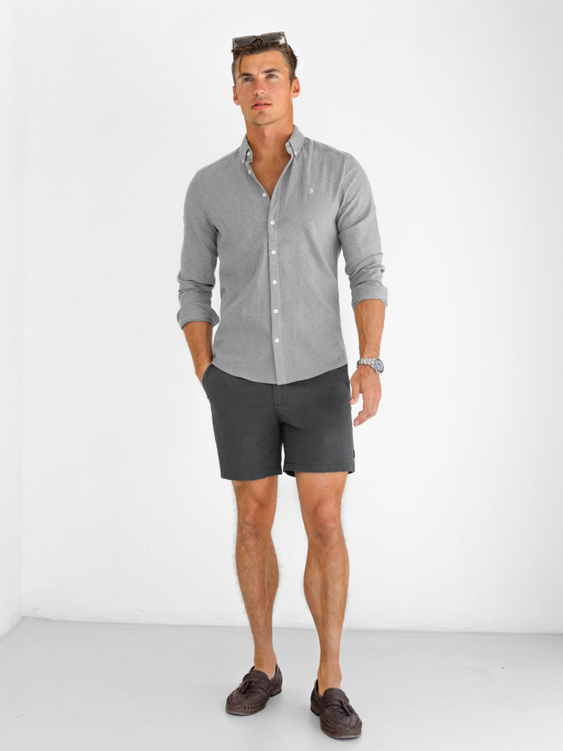 Rowan Long Sleeve Cotton Shirt - Grau