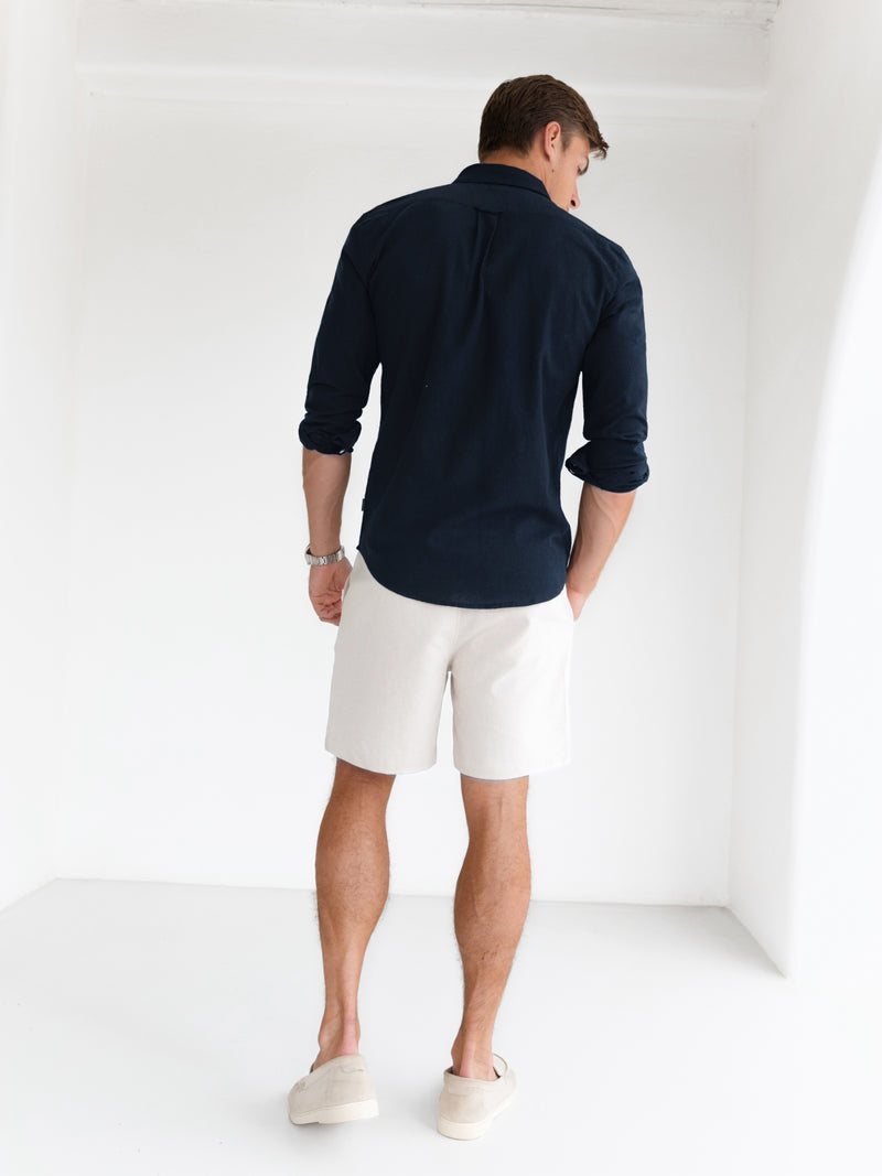 Rowan Long Sleeve Cotton Shirt - Dunkles Marineblau