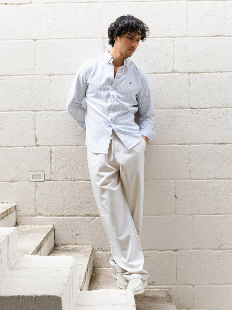 Conrad Long Sleeve Stripe Shirt - Grey