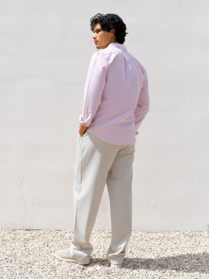 Conrad Long Sleeve Stripe Shirt - Pink