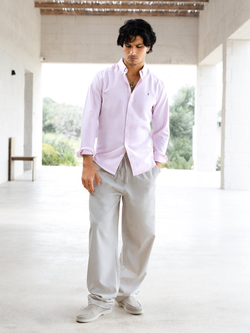 Conrad Long Sleeve Stripe Shirt - Pink