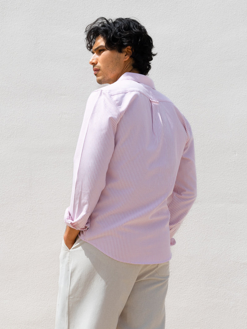 Conrad Long Sleeve Stripe Shirt - Pink