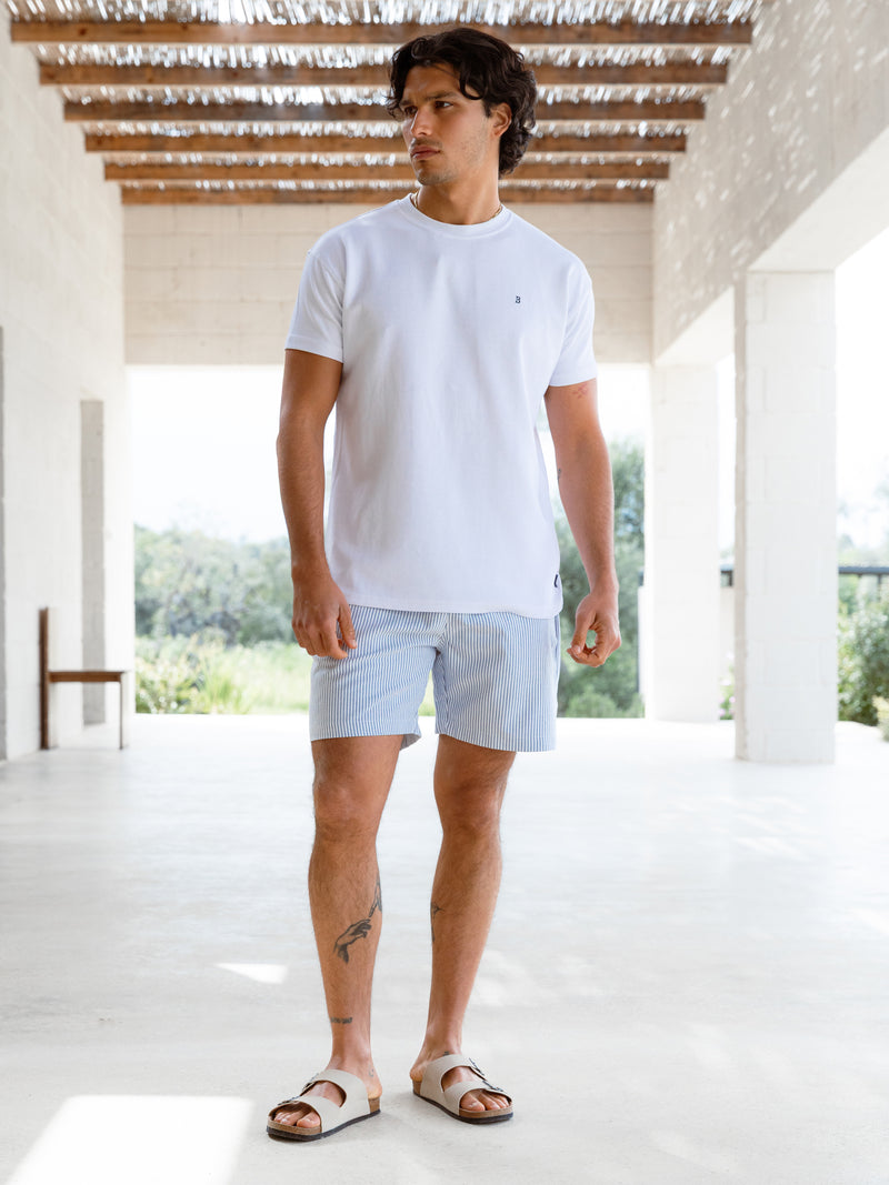 Conrad Relaxed Stripe Shorts - Marine