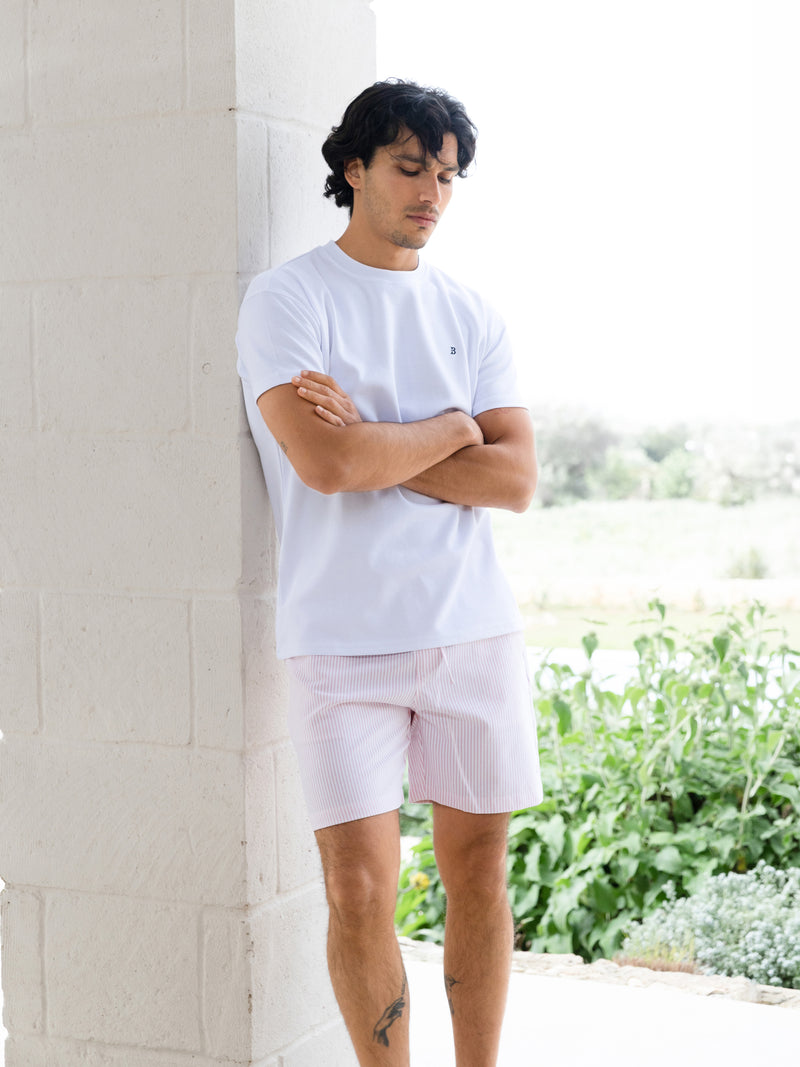 Conrad Relaxed Stripe Shorts - Pink