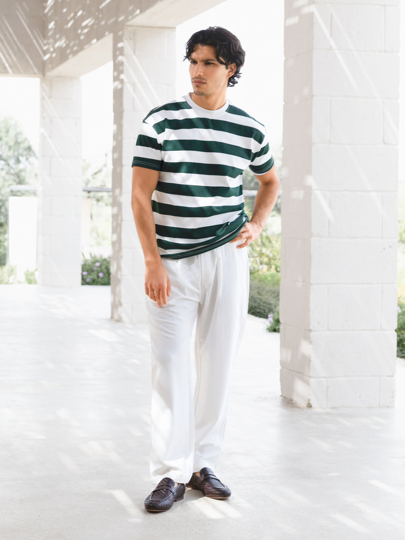 Conrad Relaxed Stripe T-Shirt - Dark Green