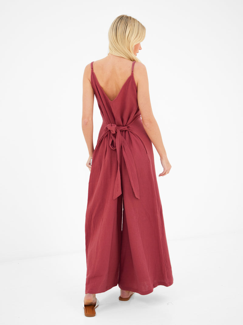 Mila Jumpsuit - Rot gewaschen