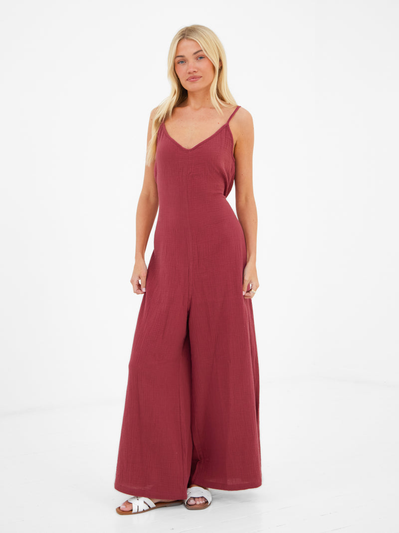 Mila Jumpsuit - Rot gewaschen