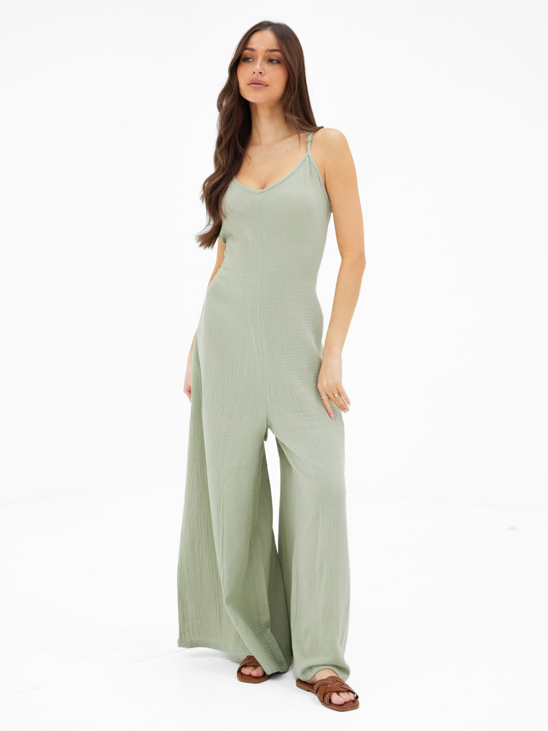 Mila Jumpsuit - Weicher Salbei