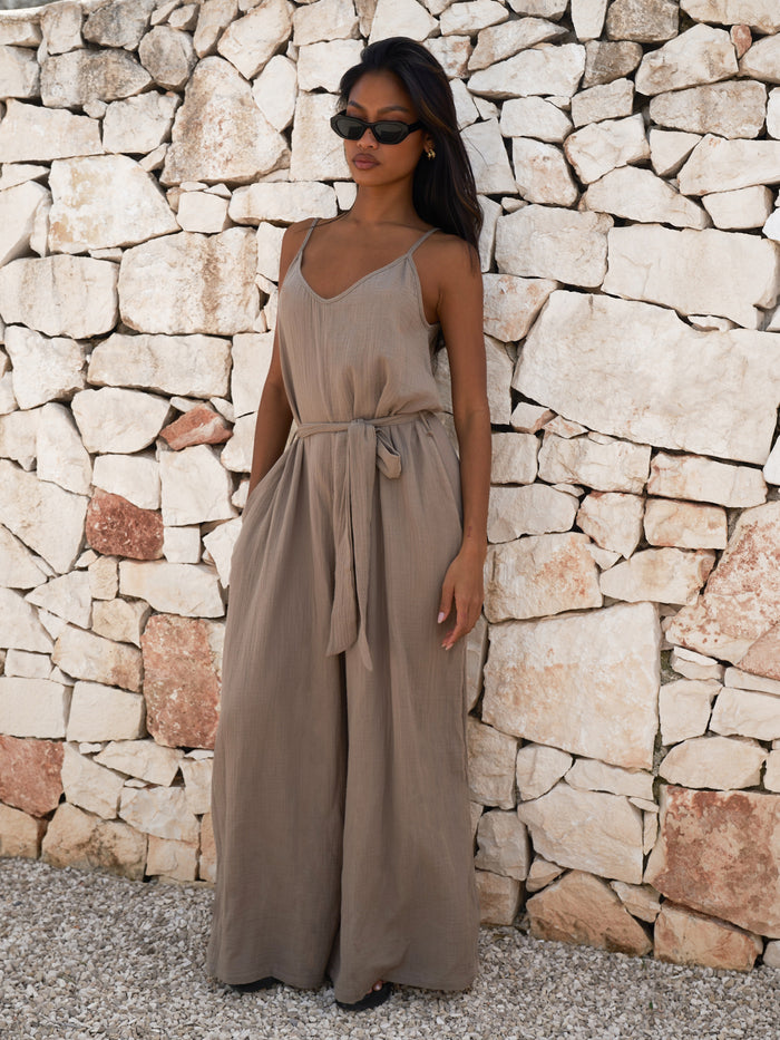Mila Jumpsuit - Tan