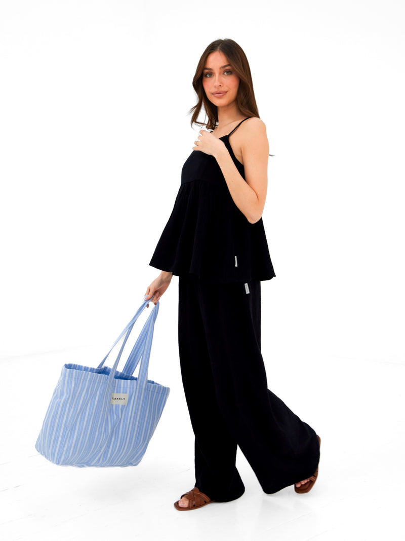 Mila Peplum Top - Black