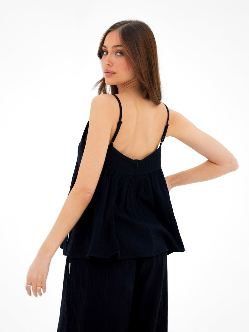 Mila Peplum Top - Black