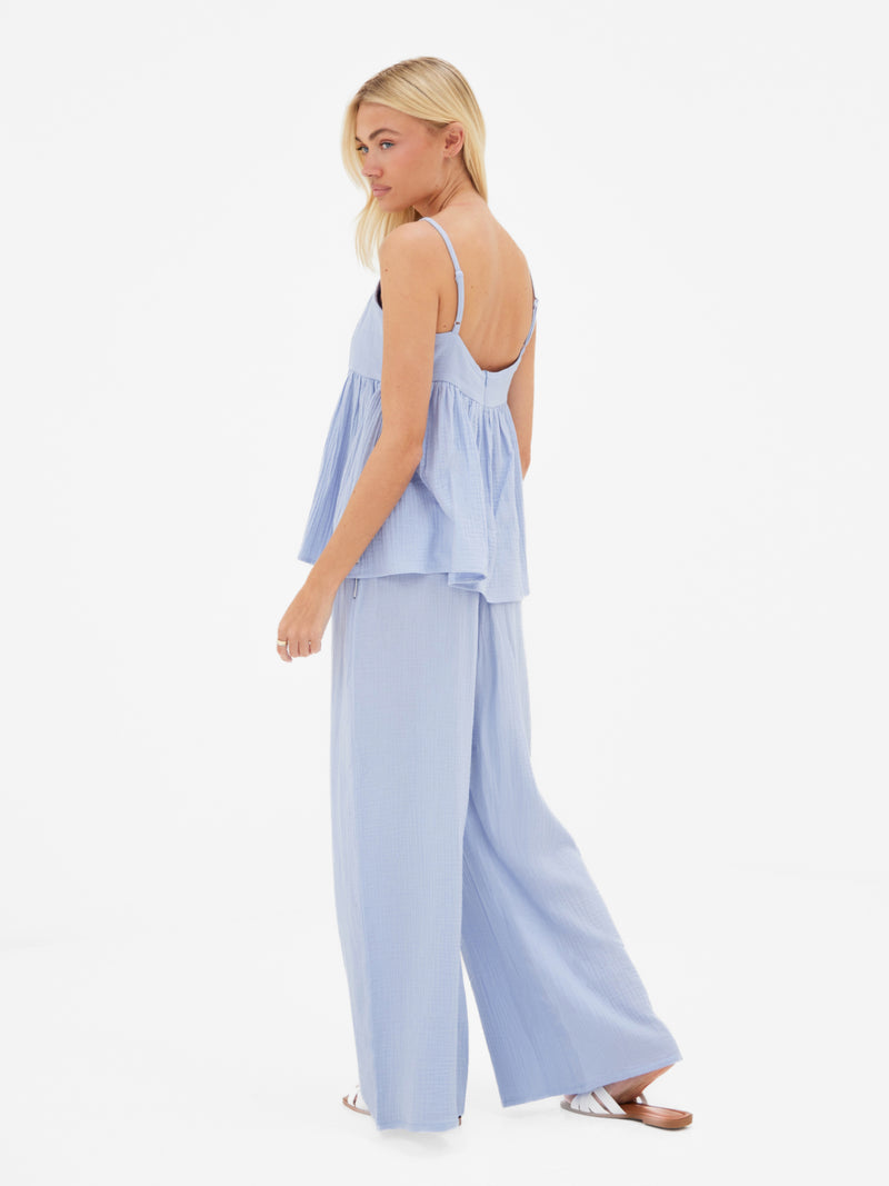 Mila Peplum Top - Sommerblau