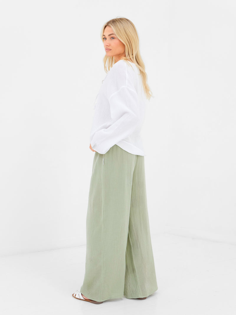 Mila Tie Up Top - White