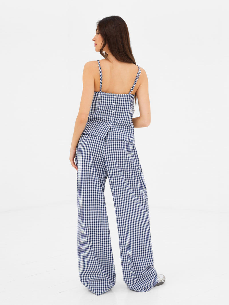 Lottie Gingham Cami Top - Marine