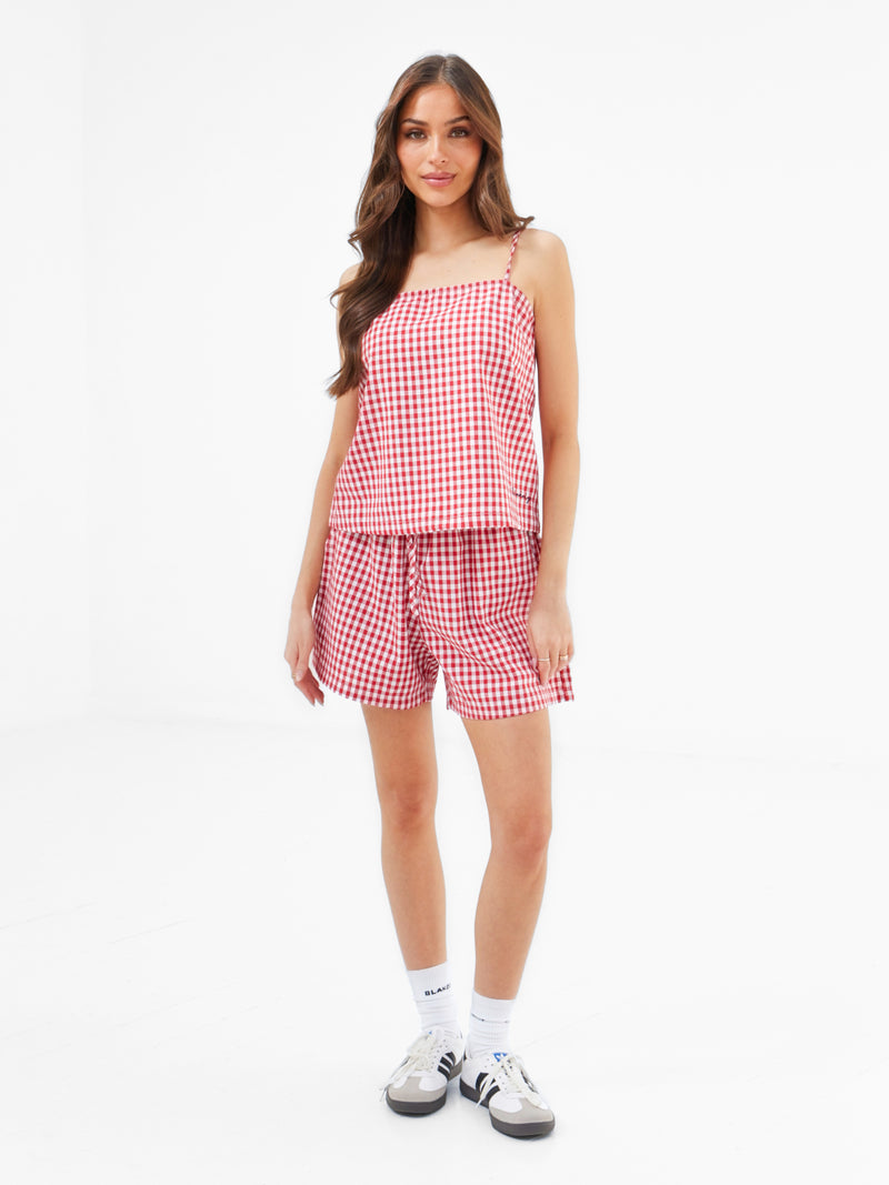 Lottie Gingham Cami Top - Rot