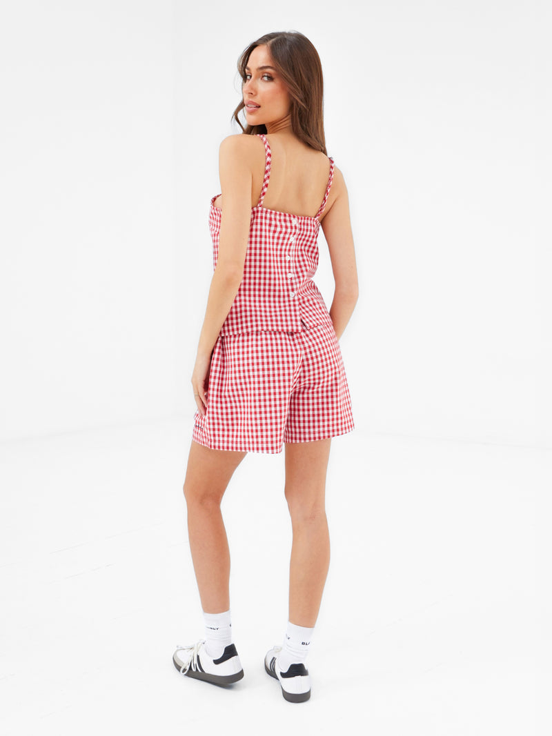 Lottie Gingham Cami Top - Rot