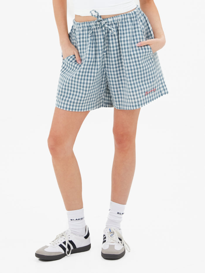 Lottie Gingham Shorts - Lichtblauw
