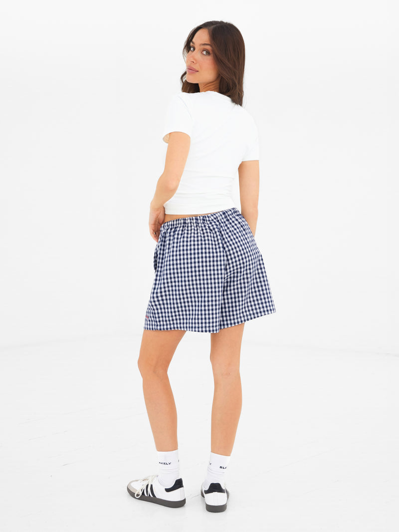 Lottie Gingham Shorts - Marine