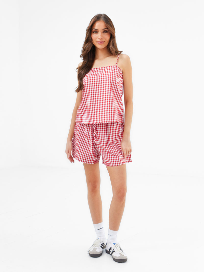 Lottie Gingham Shorts - Rot