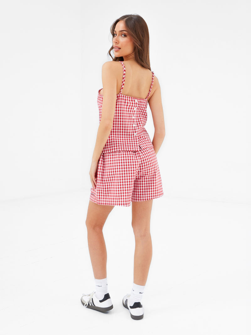 Lottie Gingham Shorts - Rot