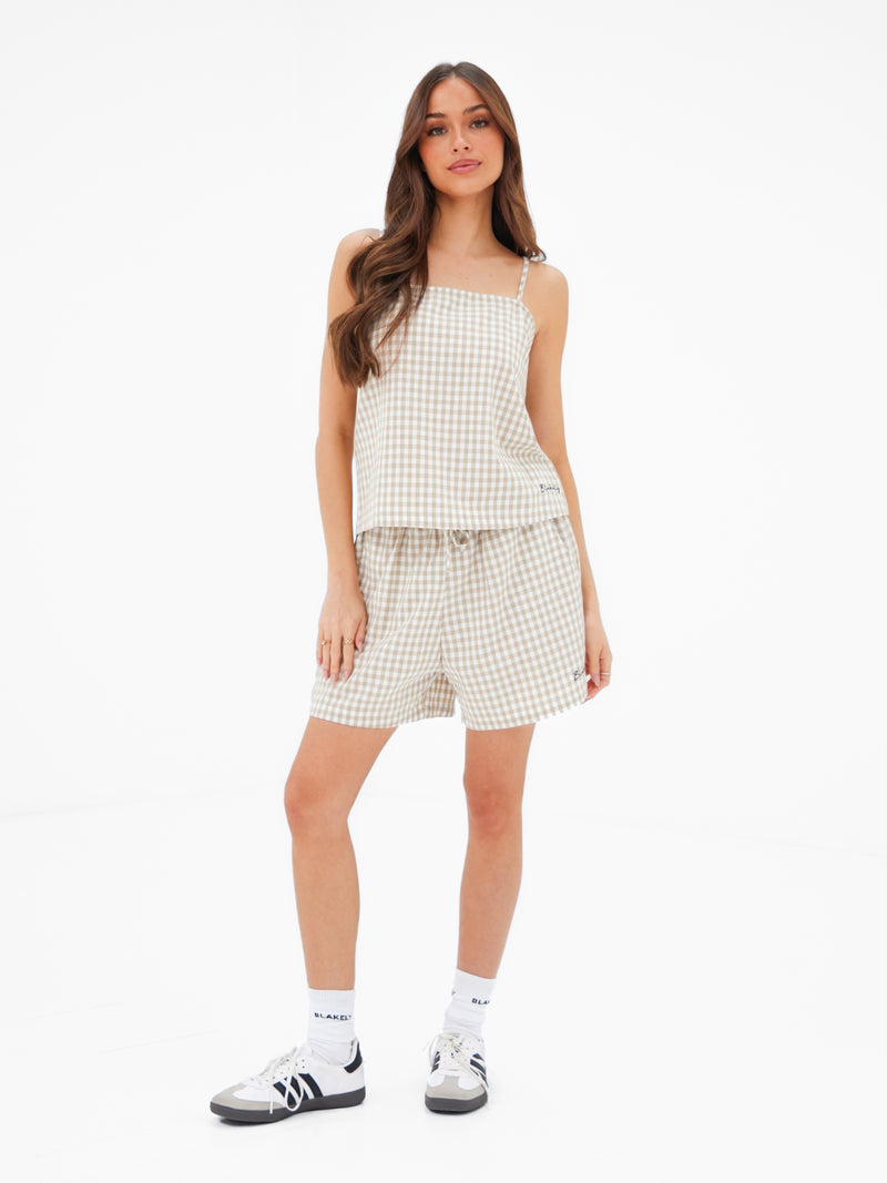 Lottie Gingham Shorts - Bräunen