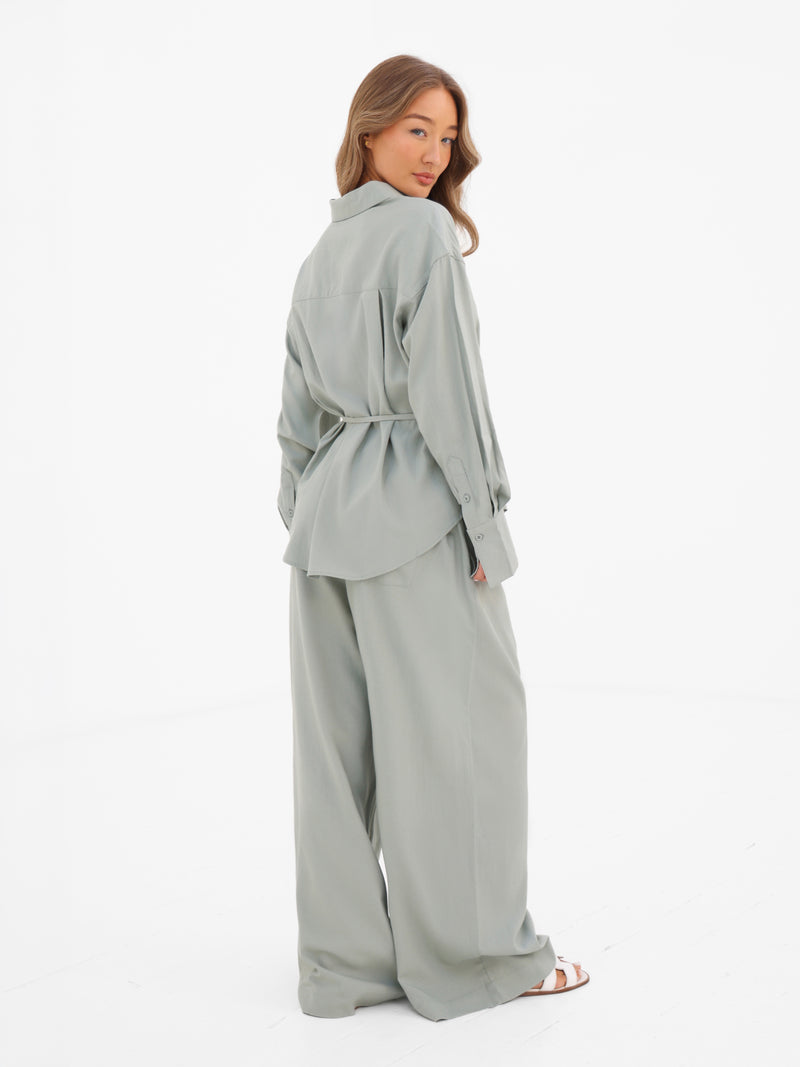 Alessia Linen Shirt - Weicher Salbei