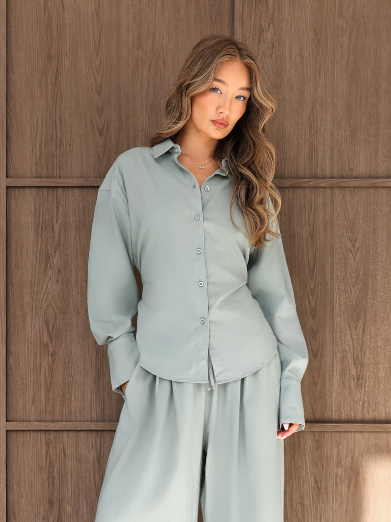 Alessia Linen Shirt - Weicher Salbei