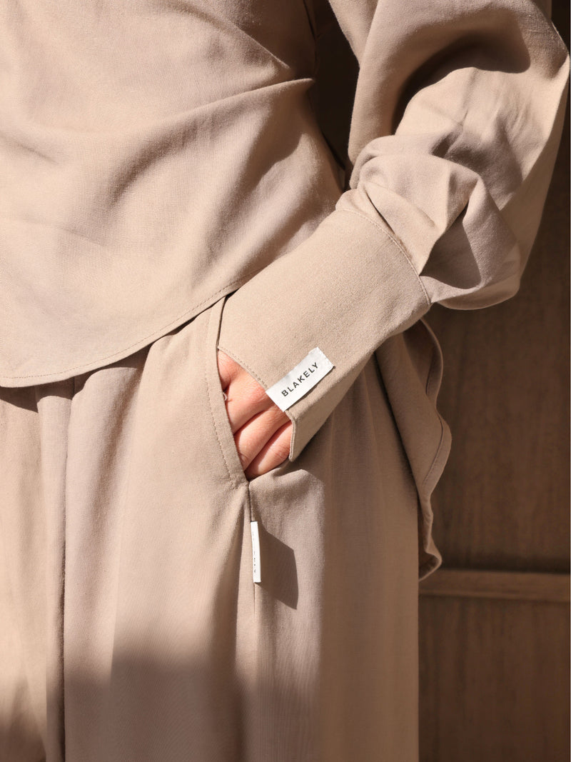 Alessia Linen Shirt - Bräunen