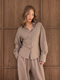 Alessia Linen Shirt - Bräunen