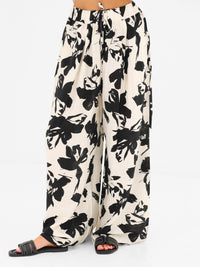 Alora Wide Leg Trousers - Black & White