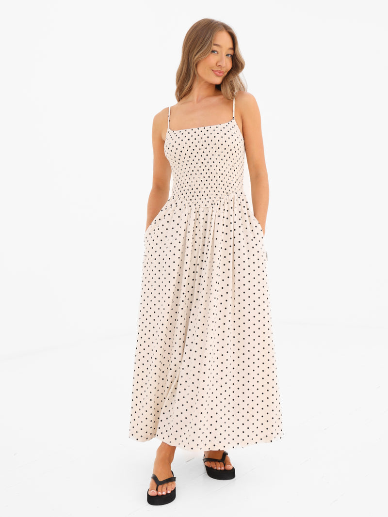 Alessia Linen Dress - Tupfen