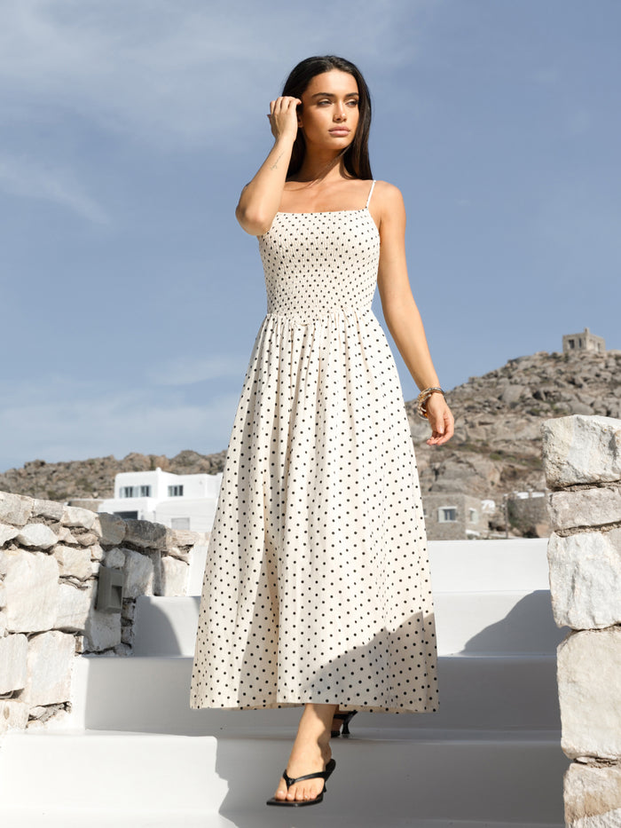 Alessia Linen Dress - Tupfen