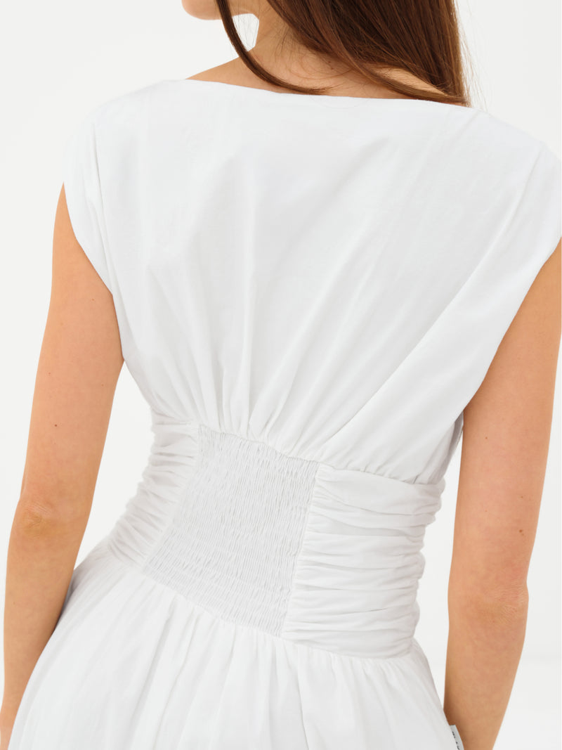 Kaia Poplin Maxi Dress - Blanche