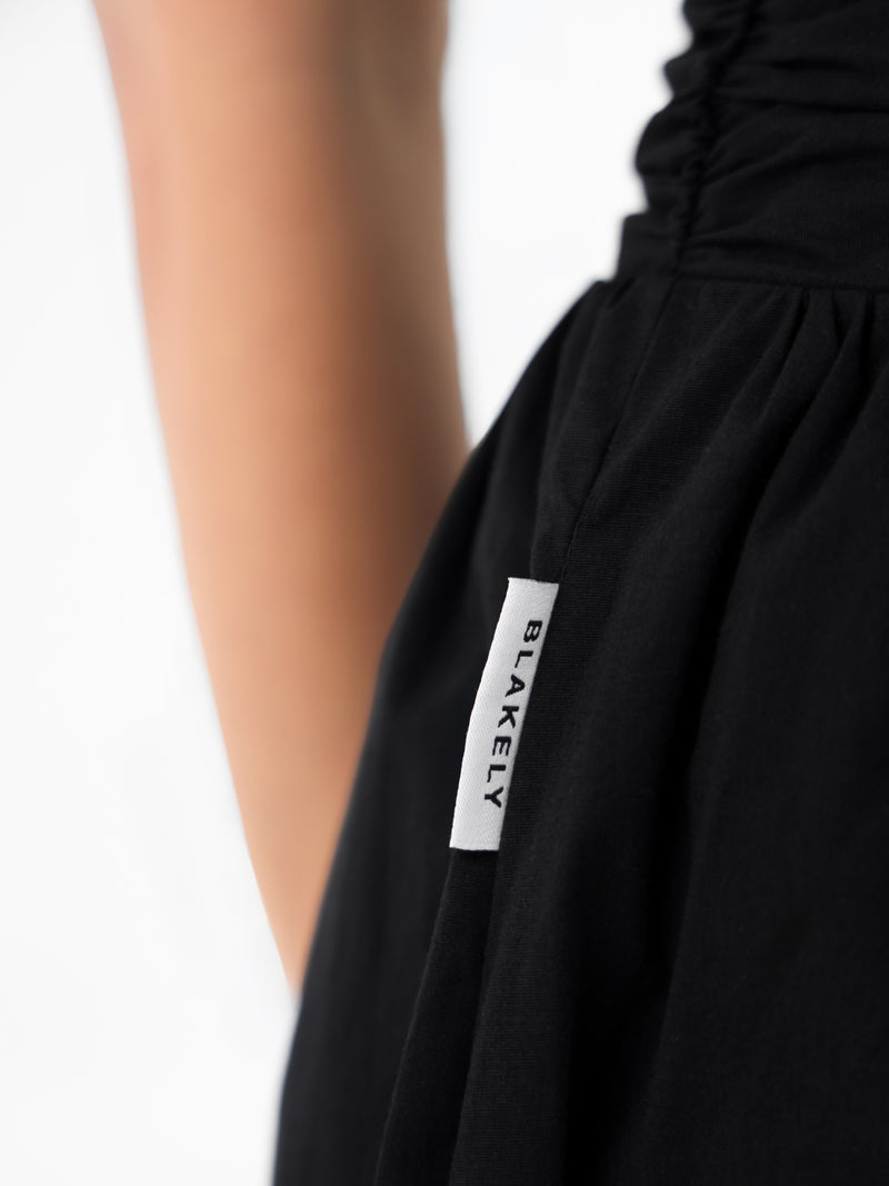 Kaia Poplin Maxi Dress - Noire