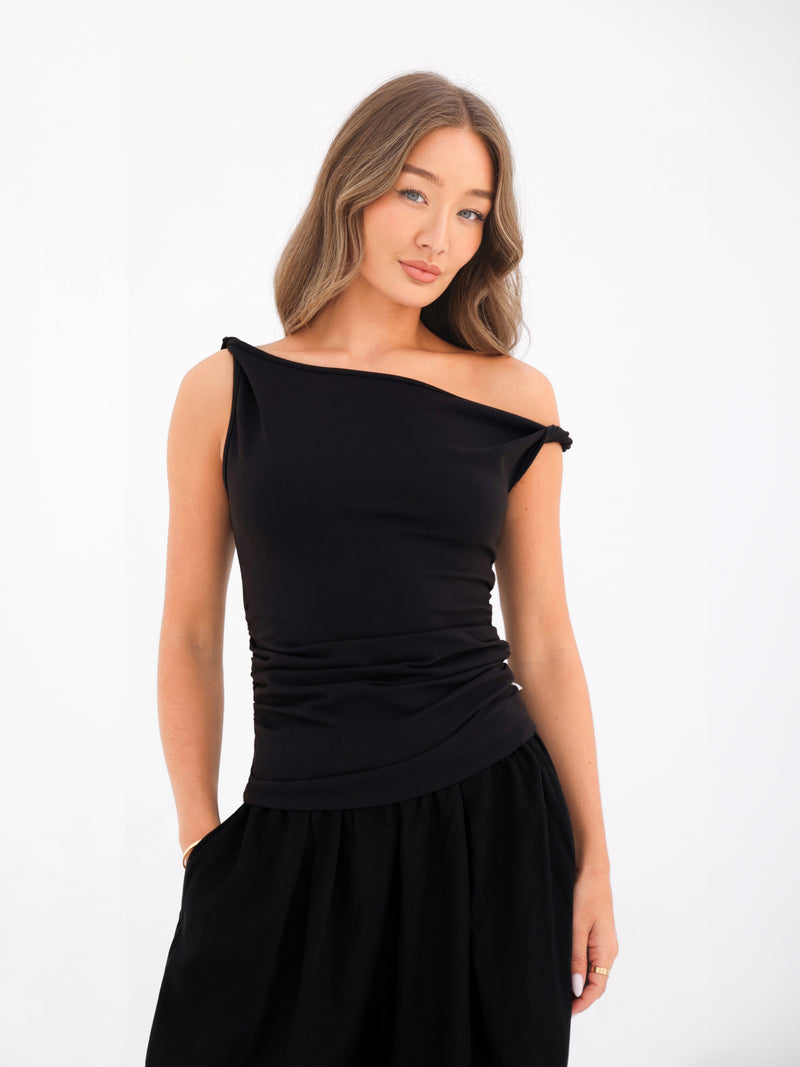 Solea Twist Top - Schwarz