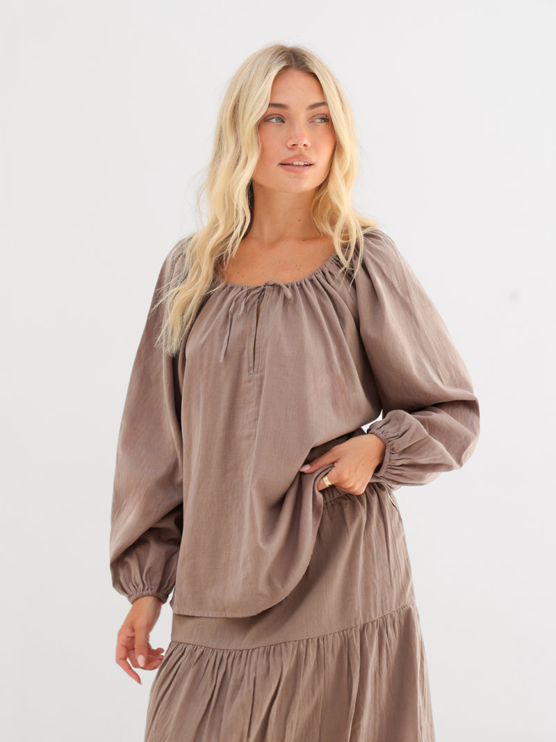 *INÉDIT* 5061 Chemise Boho pour femmes - Brun