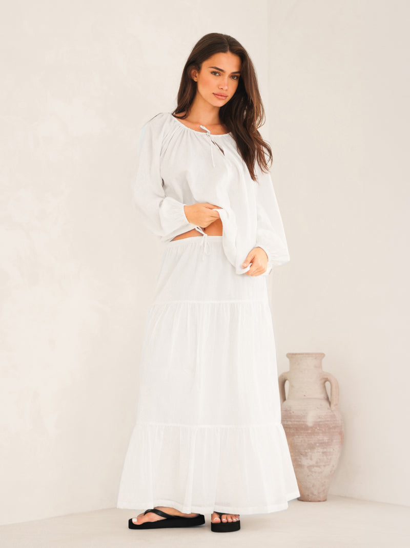 *INÉDIT* 5061 Chemise Boho pour femmes - Blanche