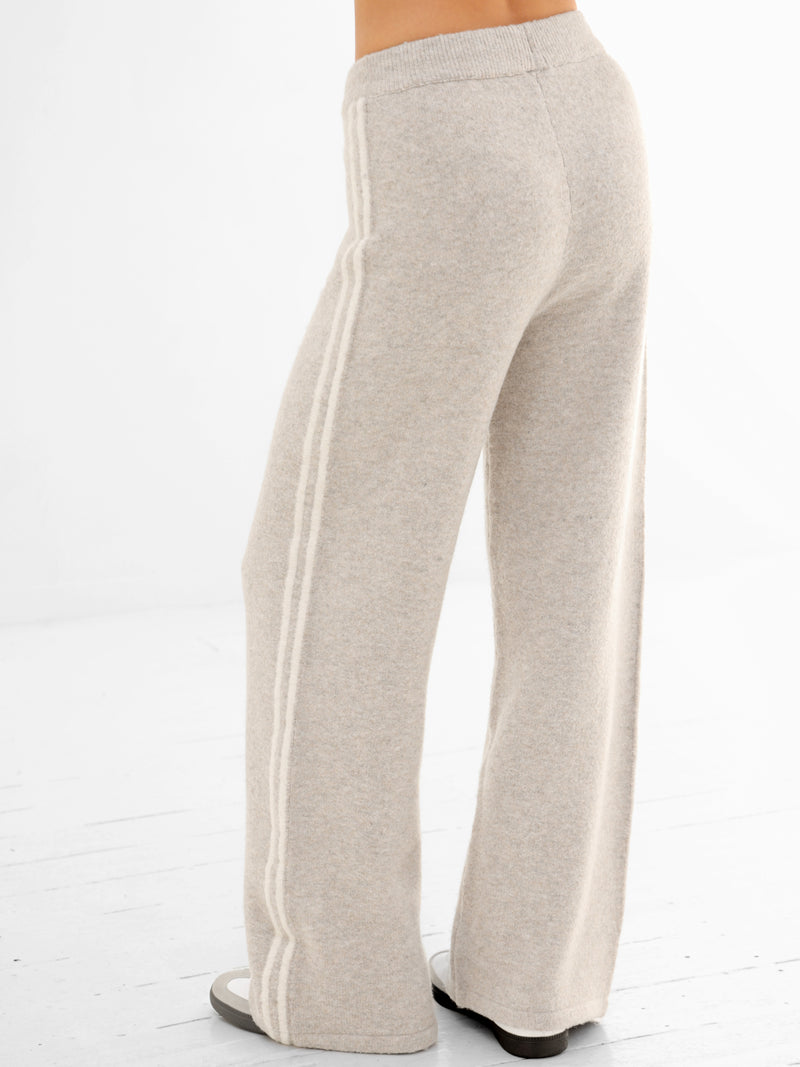 Naya Striped Knitted Trousers - Geröstetes Taupe