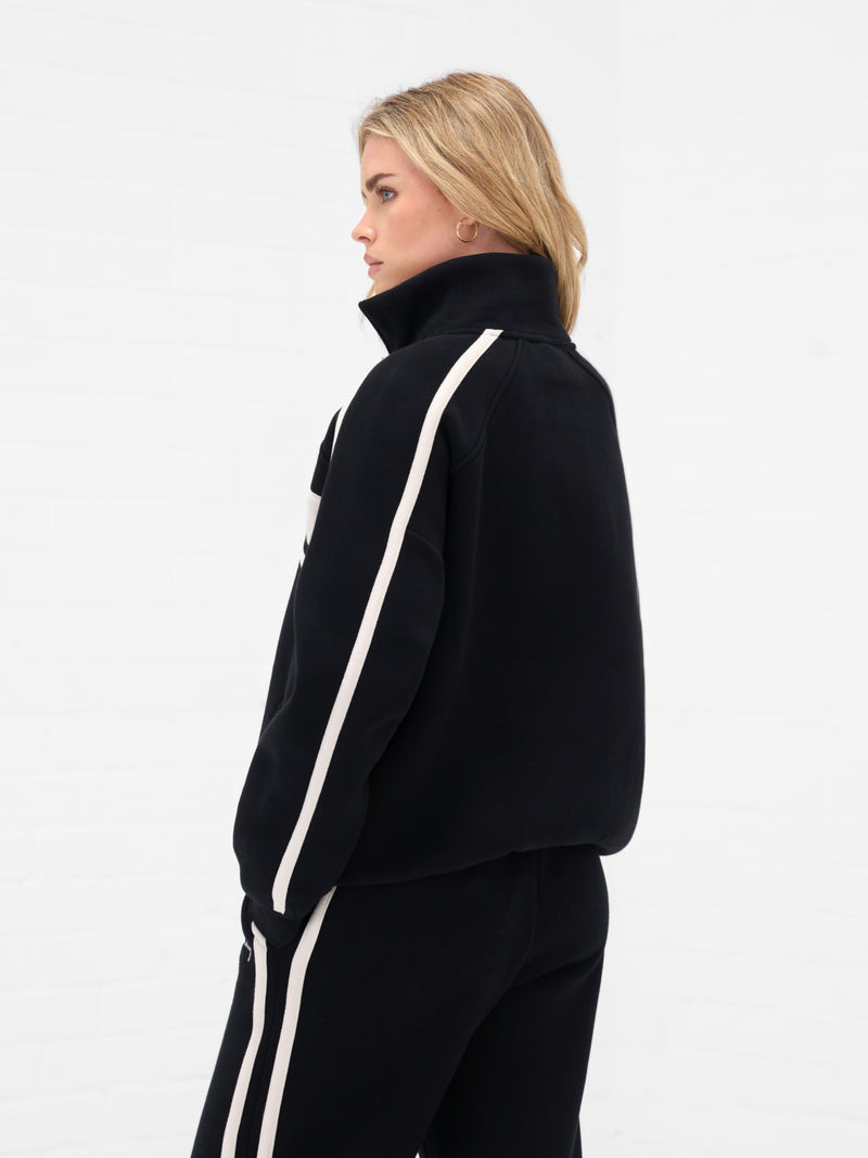 Yasmin Full Zip Jumper - Schwarz