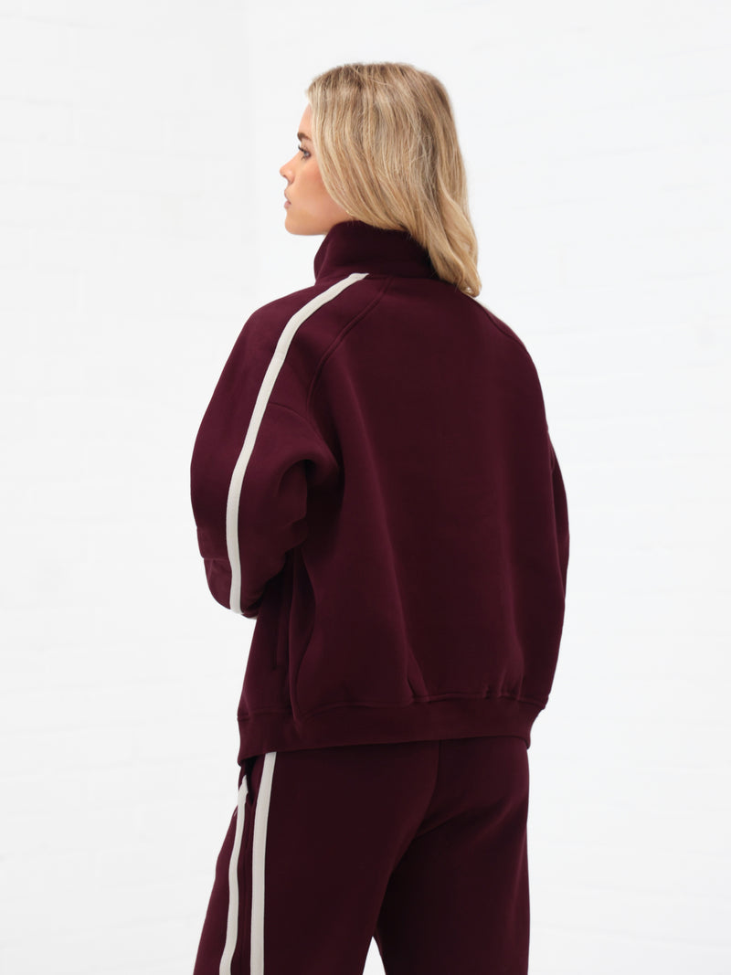 Yasmin Full Zip Jumper - Bourgogne profond