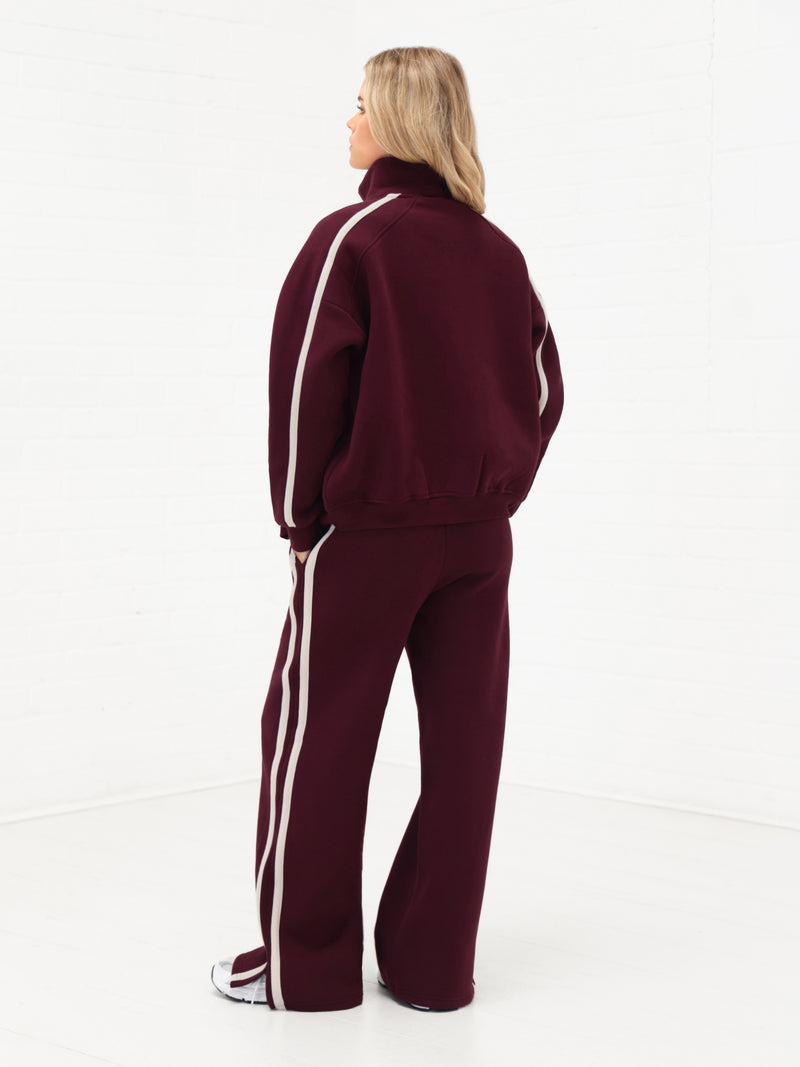 Yasmin Full Zip Jumper - Bourgogne profond