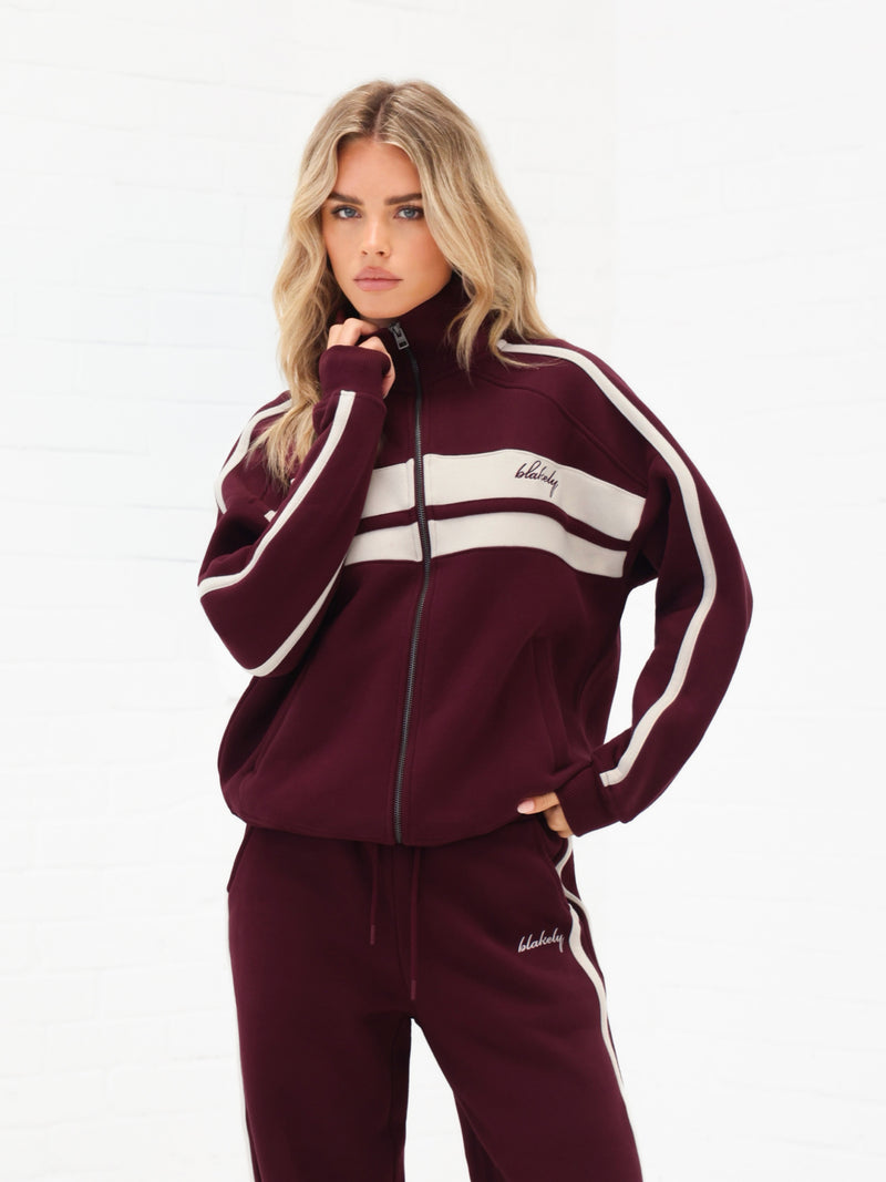 Yasmin Full Zip Jumper - Bourgogne profond