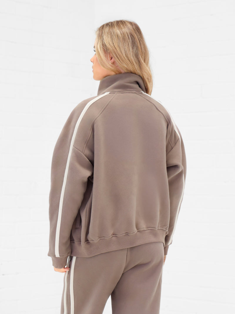 Yasmin Full Zip Jumper - Sanftes Braun