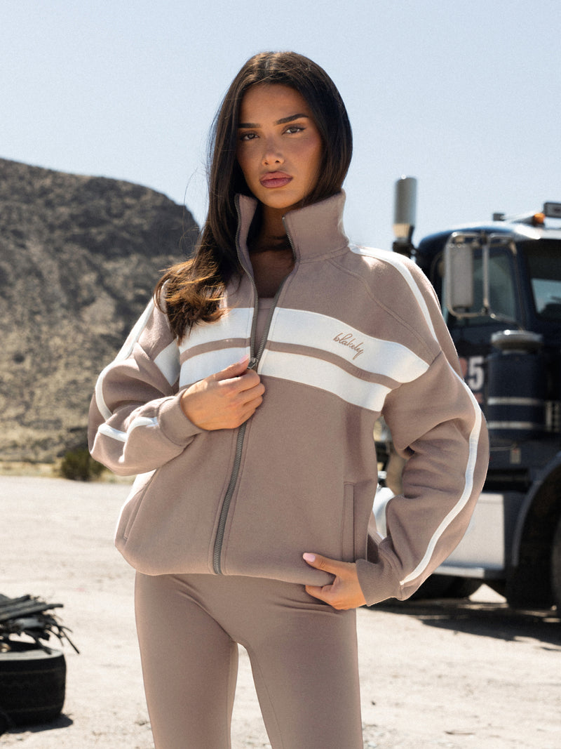 Yasmin Full Zip Jumper - Sanftes Braun